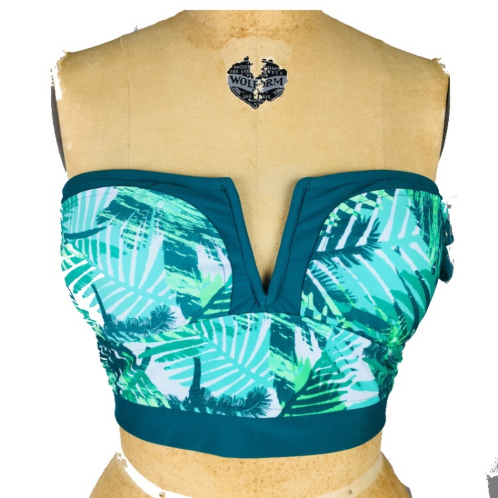 Mossimo  NWT Jungle Green  Bikini Swim Top X Large